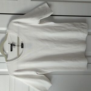 NWT! ~CABLE & GAUGE~ WHITE ELBOW SLEEVE SWEATER-L